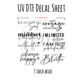 7"x7"- #92-Inspirational Quotes- UV DTF Decal SHEET