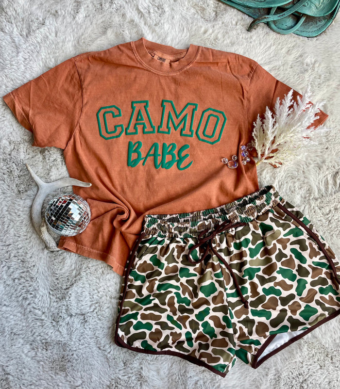 Camo Babe Tee In Rust