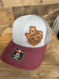 Roughnecks Logo Leather Patch Side Grey/Maroon Hat