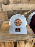 Roughnecks Circle Leather Patch Grey/White Hat
