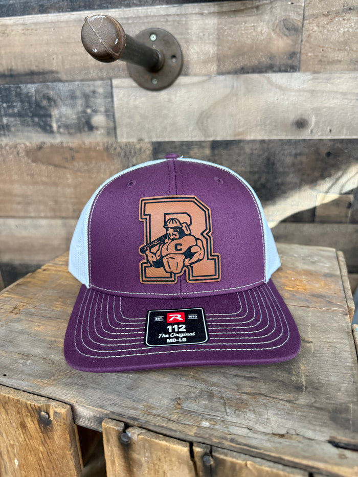 Roughnecks Elmo Leather Patch Maroon/White Hat