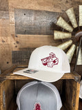 Maroon Elmo Emb. Side White Hat