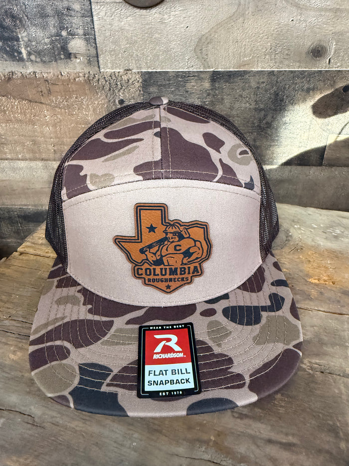 Roughnecks Logo Leather Patch Camo Hat