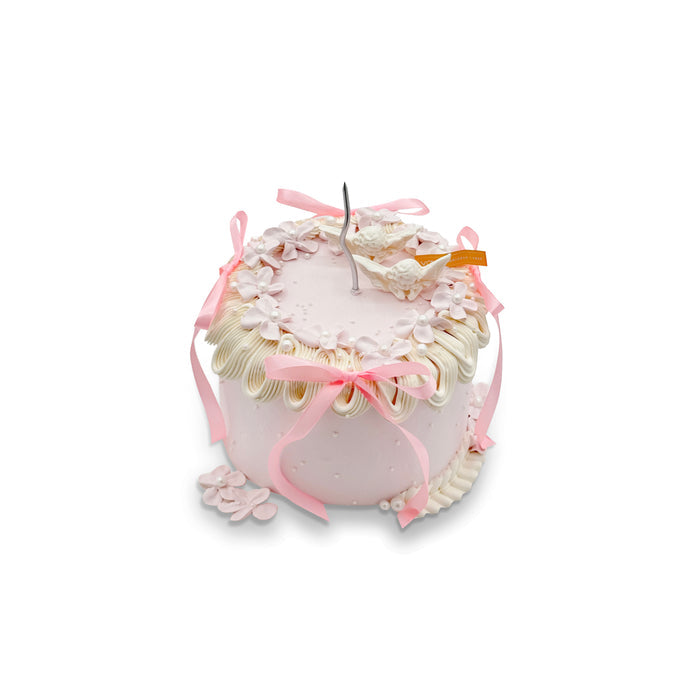 VaVa Designer Cakes Angel Wings Ribbon Chiffon Cake - delicate blossoms and pearls