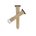 Apple Watch Leather Band Sand Hammered Calfskin Ecru Stitches