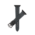 black and blue leather strap for apple watch