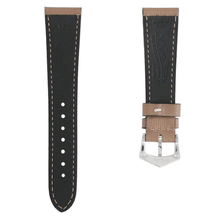 Taupe Saffiano  Leather Watch Strap - Taupe Color - Leather strap- Milano Straps