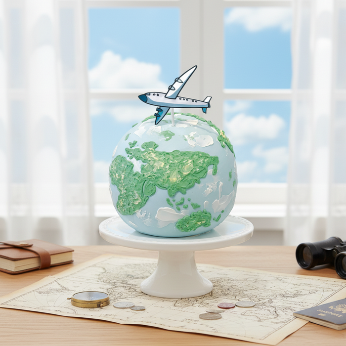 VaVa Designer Cakes Around the World Chiffon Cake – A Sky-High Celebration of Adventure
