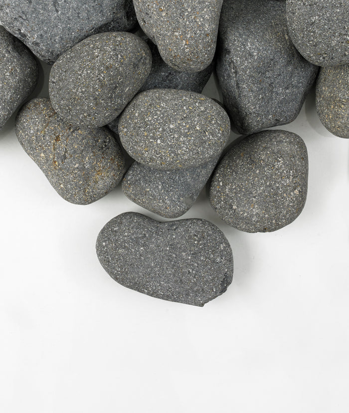 Black garden cobbles