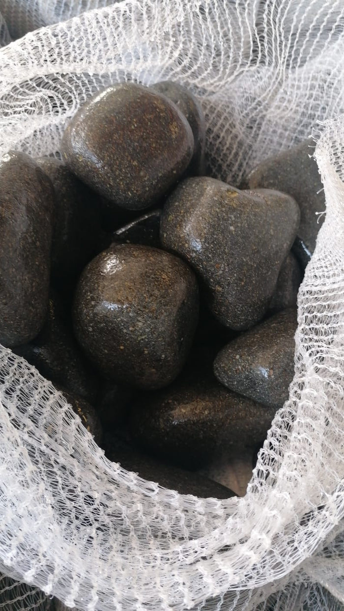 Black cobbles wet