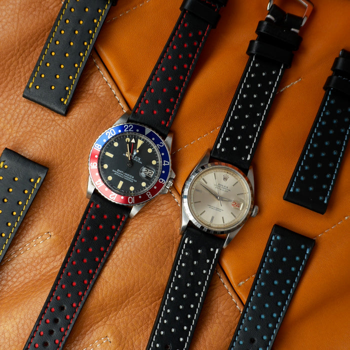 Rolex Submariner watch fitted with a handmade leather strap by Milano Straps combining sport style with elegance
