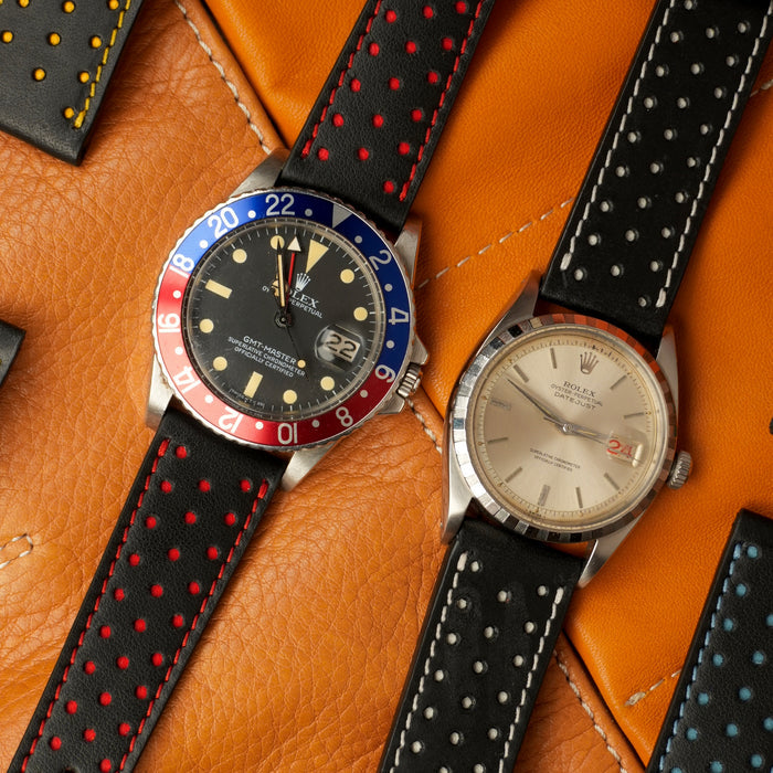 Rolex Datejust watch paired with an Italian leather watch strap by Milano Straps for a refined classic look