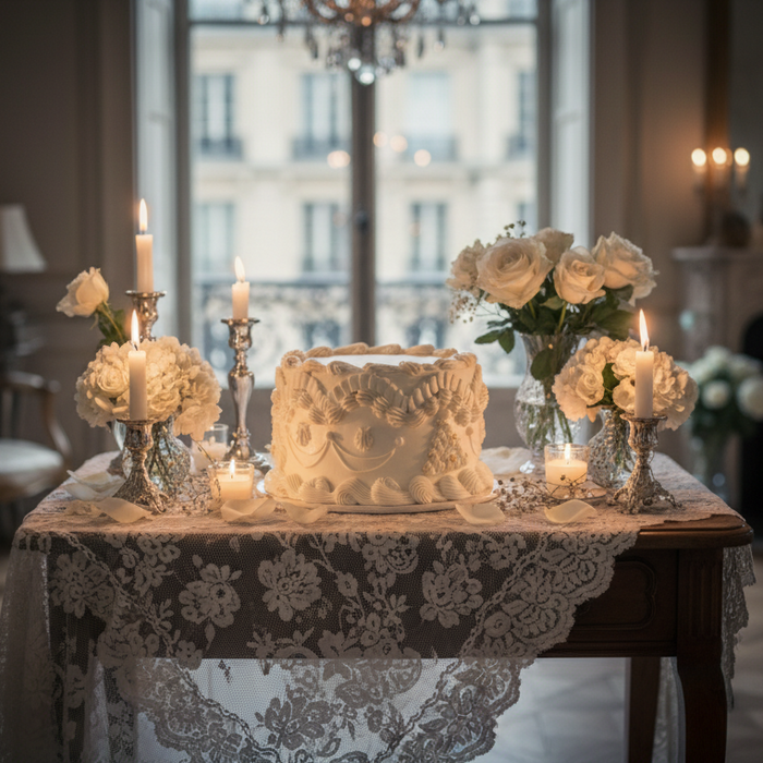 VaVa Designer Cakes Blanc Rose Cake – A Symphony of Elegance and Simplicity