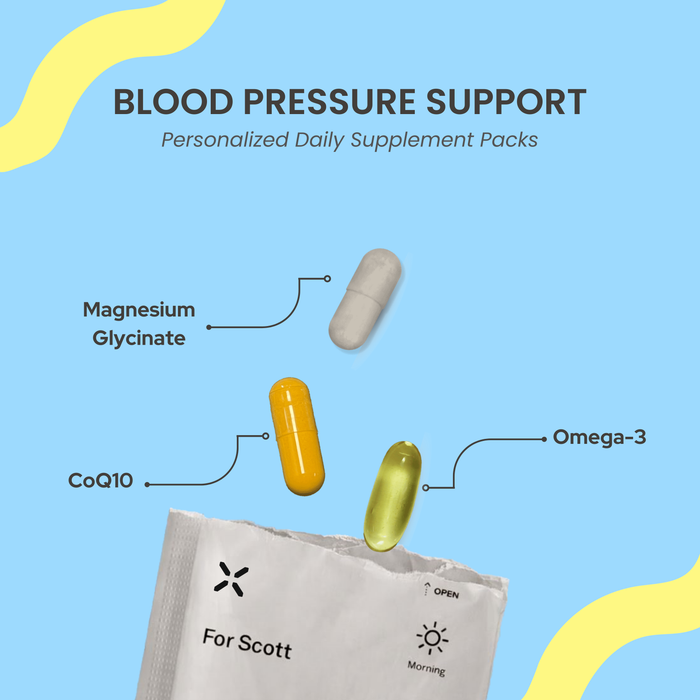 PlexusDx Blood Pressure Support personalized daily supplement pack for cardiovascular wellness and blood pressure