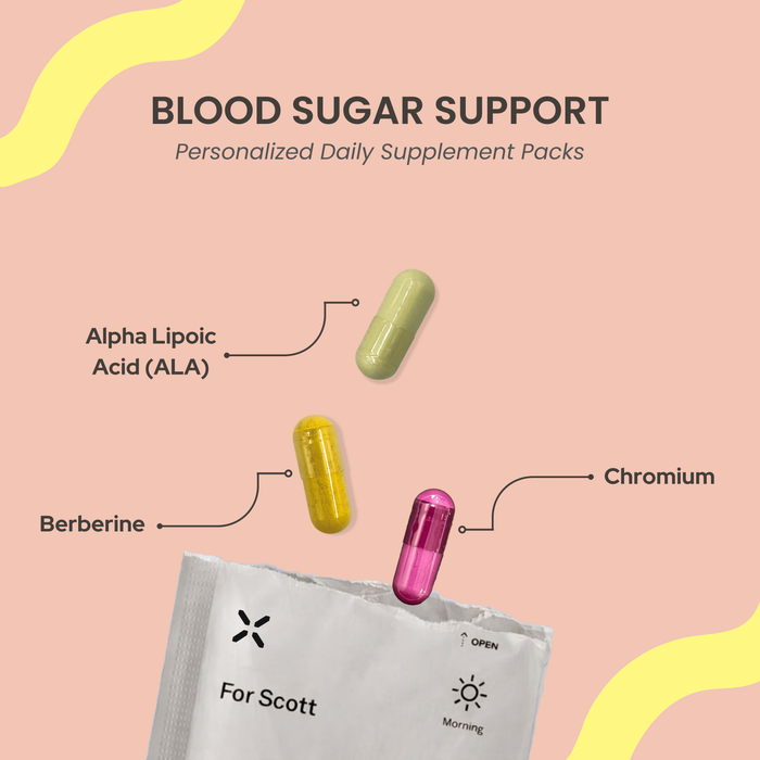 PlexusDx Blood Sugar Support personalized daily supplement pack for metabolic balance and glycemic health