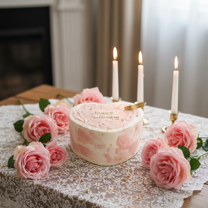 VaVa Designer Cakes Blooming Heart Cake – Soft Elegance, Sweet Emotion