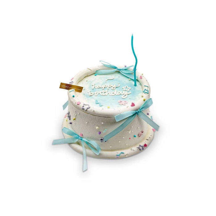 Blue Bow Birthday Chiffon Cake - With Confetti Sprinkles