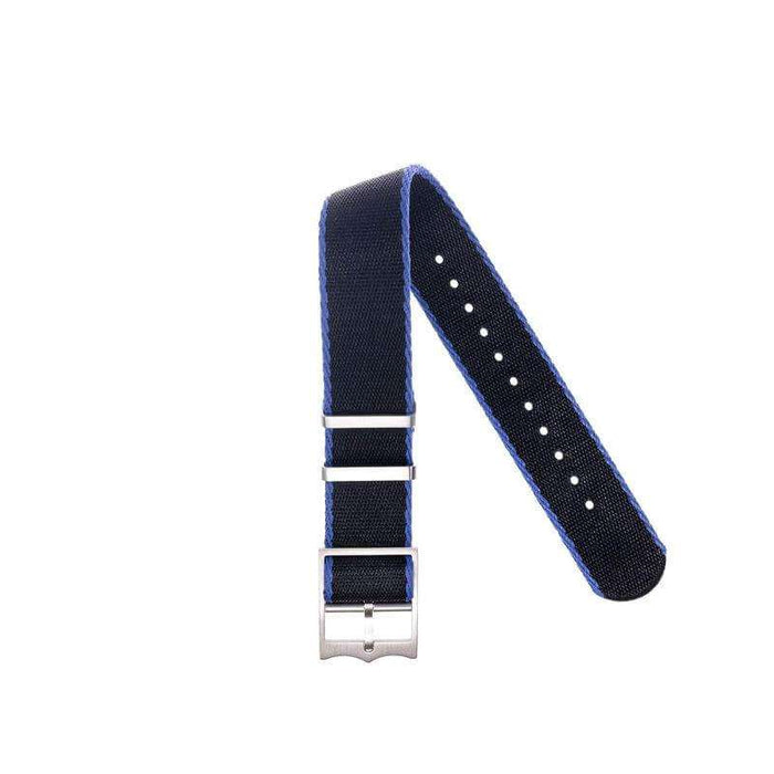 Eco-Friendly  Nylon Military Watch Strap - Blue- Single Pass - Recycled Military Watch Straps- Milano Straps