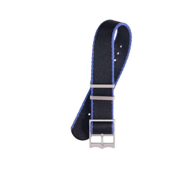 Eco-Friendly  Nylon Military Watch Strap - Blue- Single Pass - Recycled Military Watch Straps- Milano Straps