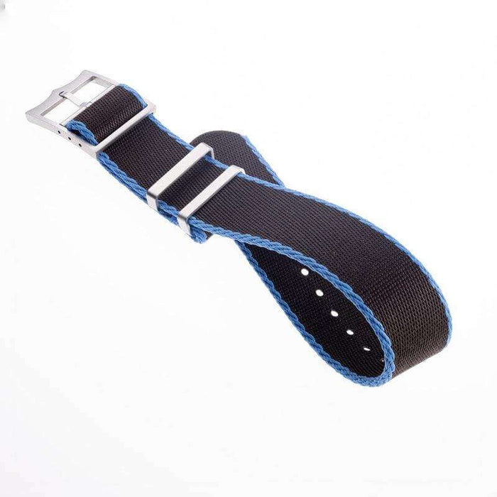 Eco-Friendly  Nylon Military Watch Strap - Blue- Single Pass - Recycled Military Watch Straps- Milano Straps