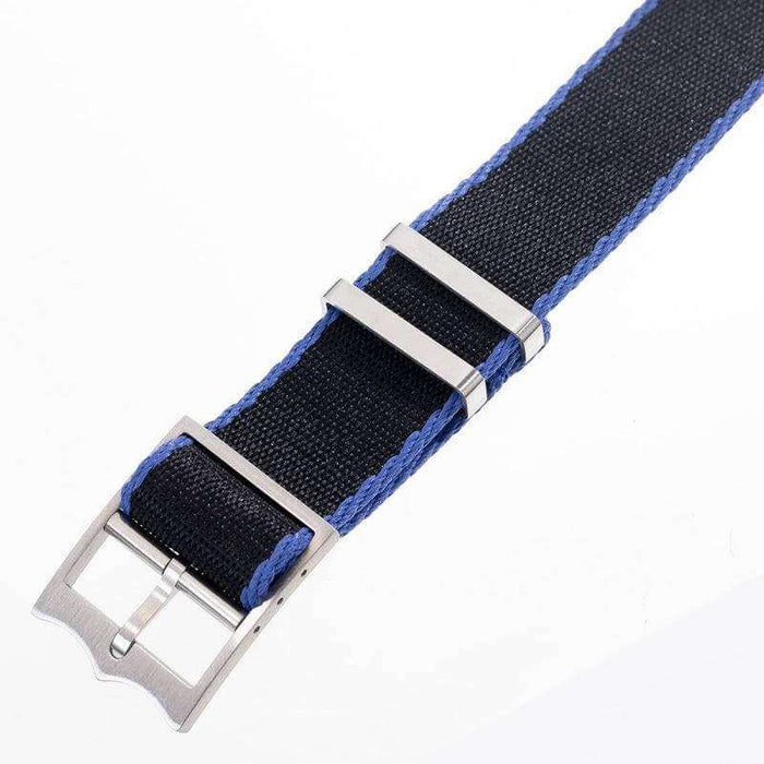 Eco-Friendly  Nylon Military Watch Strap - Blue- Single Pass - Recycled Military Watch Straps- Milano Straps