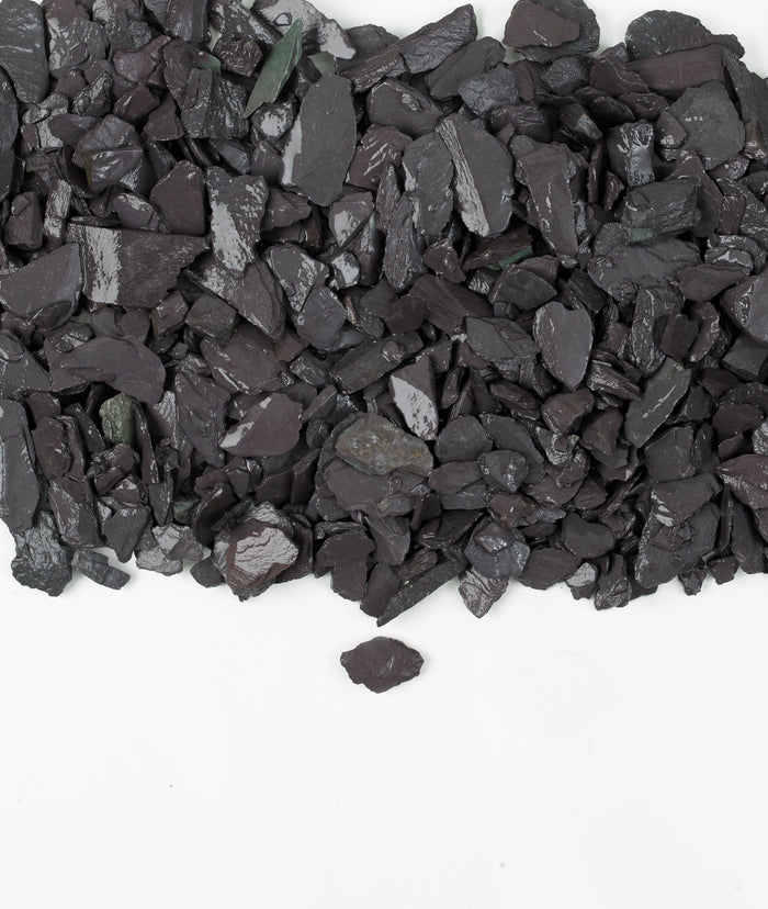 Wet blue slate chippings