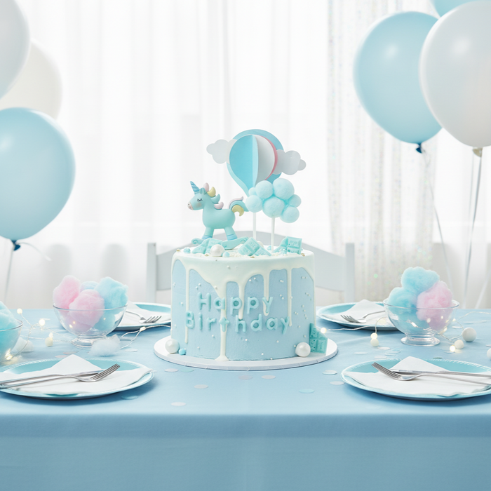 VaVa Designer Cakes Blue Unicorn Birthday Cake – Whimsical Sky Fantasy Delight