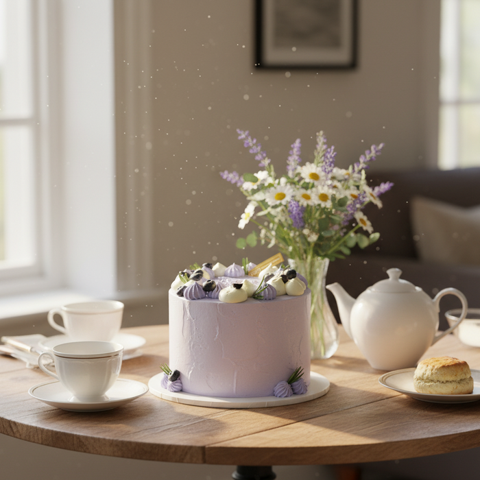 VaVa Designer Cakes Blueberry Velvet Bliss Cake – Elegant Minimalist Celebration