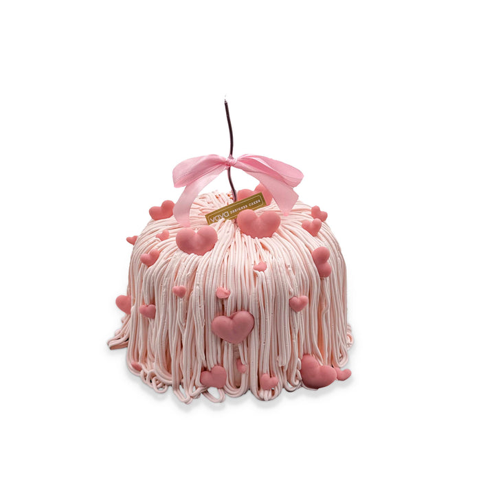 VaVa Designer Cakes Blushing Heart Ribbon Cake – A Whirl of Love and Delight