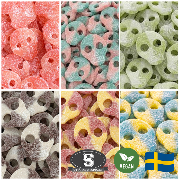 🌱🍬 Bonbons Crânes S-MARKE - Bonbons Suédois 500g
