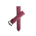 Burgundy Saffiano Folded Edge White Stitches Watch Strap - Leather strap- Milano Straps