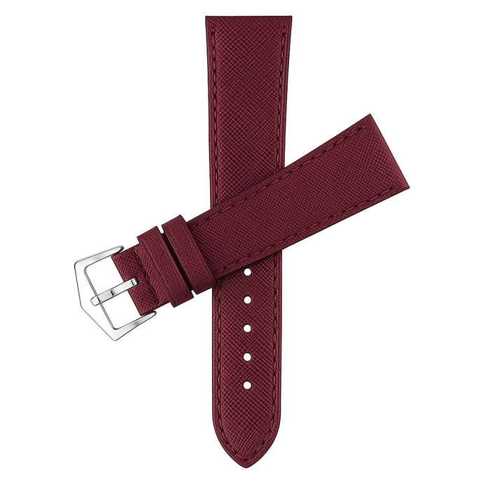 Burgundy Saffiano  Leather Watch Strap