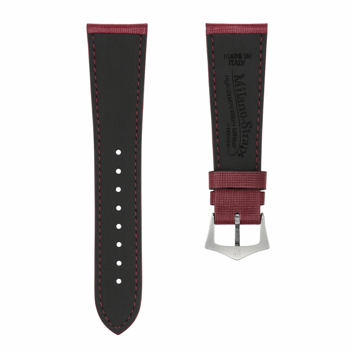 Burgundy Saffiano  Leather Watch Strap