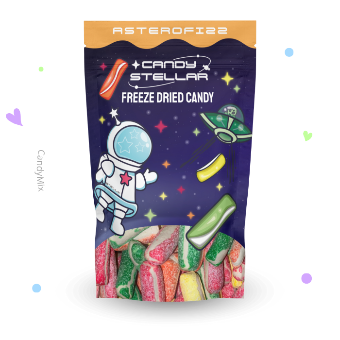 CandyStellar Asterofizz (Hitschies Acidulés) - Freeze Dried Candy - bonbons en vrac CandyMix