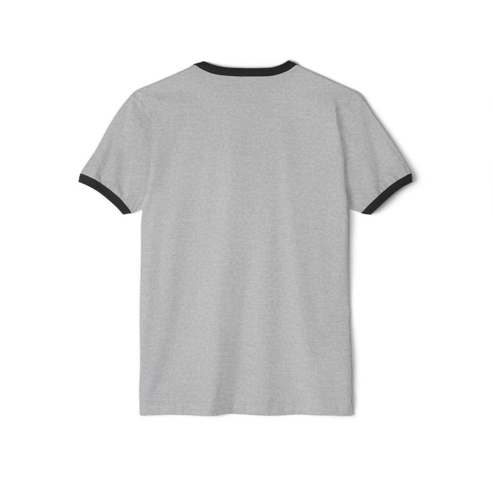 Coffee & Barbells  - Unisex Cotton Ringer T-Shirt - Black Logo Plain Back