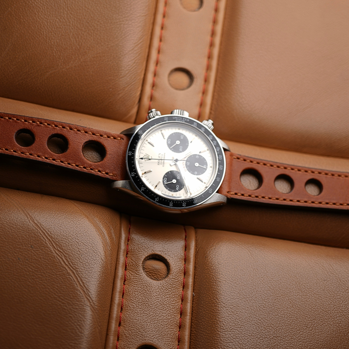 Cognac "Rally" Leather Watch Strap