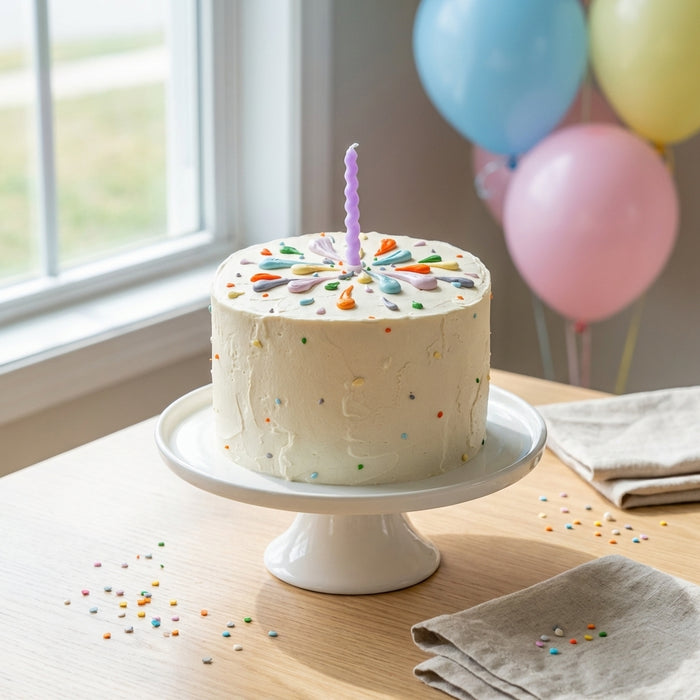 VaVa Designer Cakes Confetti Splash Birthday Chiffon Cake - a fun burst of rainbow