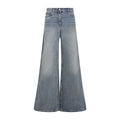 Courreges Baggy Hammer Jeans - blue wide-leg pants for women