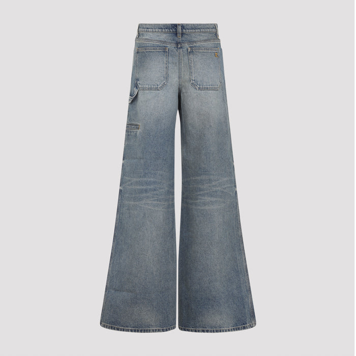 Courreges Baggy Hammer Jeans - blue wide-leg pants for women - view 2
