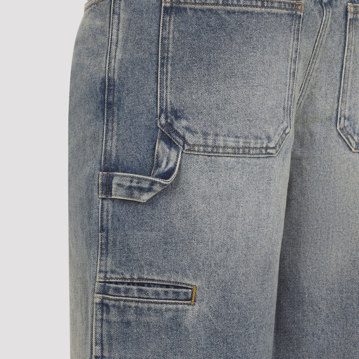 Courreges Baggy Hammer Jeans - blue wide-leg pants for women - view 3