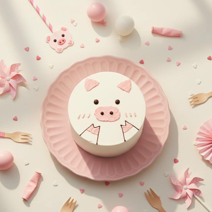 VaVa Designer Cakes Cute Piggy Cake – Korean Style Minimalist Design