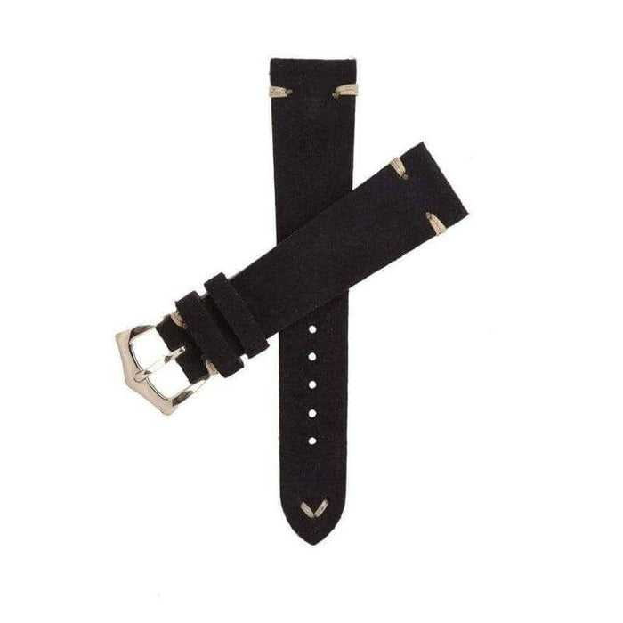 Dark Blue Suede Vintage Leather Watch Strap - Suede strap- Milano Straps