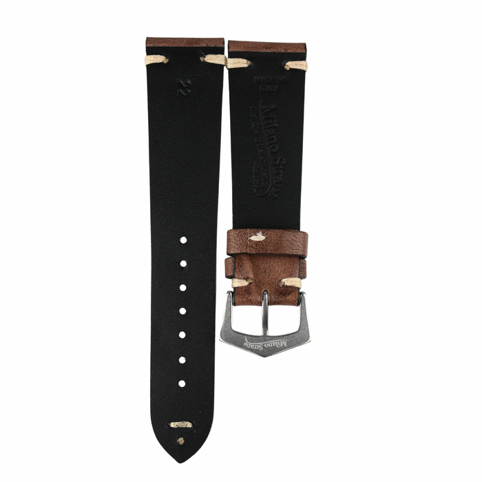 Dark Taupe Hand Brushed Vintage Leather Watch Strap