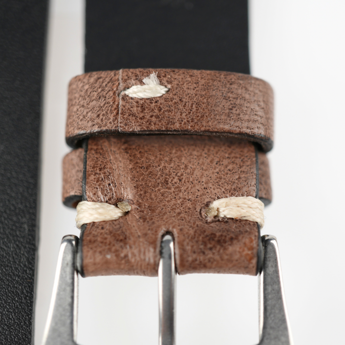 Dark Taupe Hand Brushed Vintage Leather Watch Strap