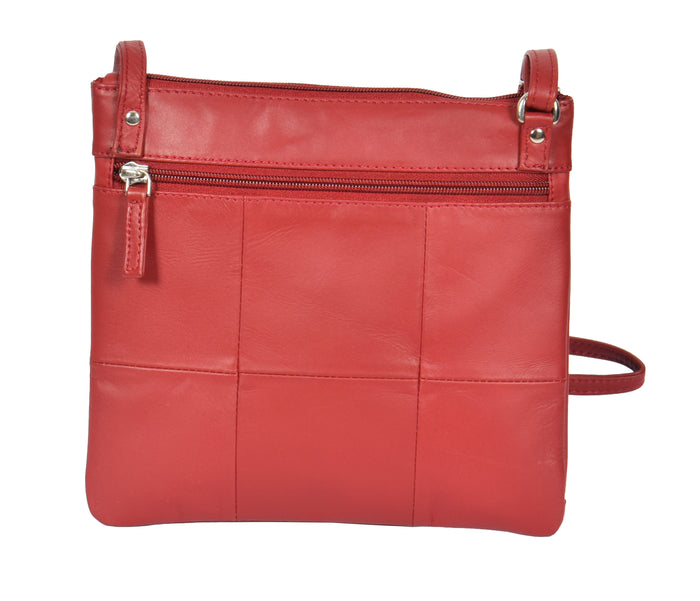 DR369 Women's Soft Leather Flight Sling Bag Red 2
