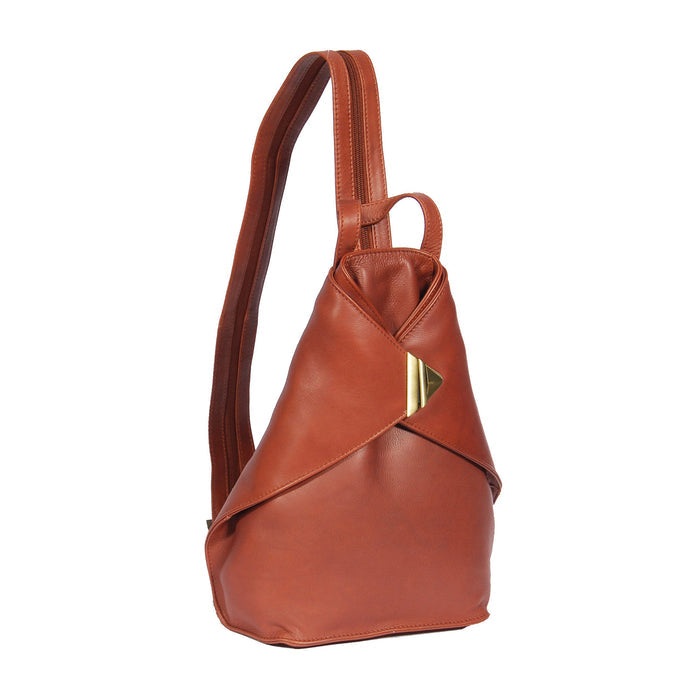 DR381 Small Travel Leather Backpack Brown 1