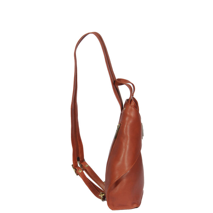 DR381 Small Travel Leather Backpack Brown 2
