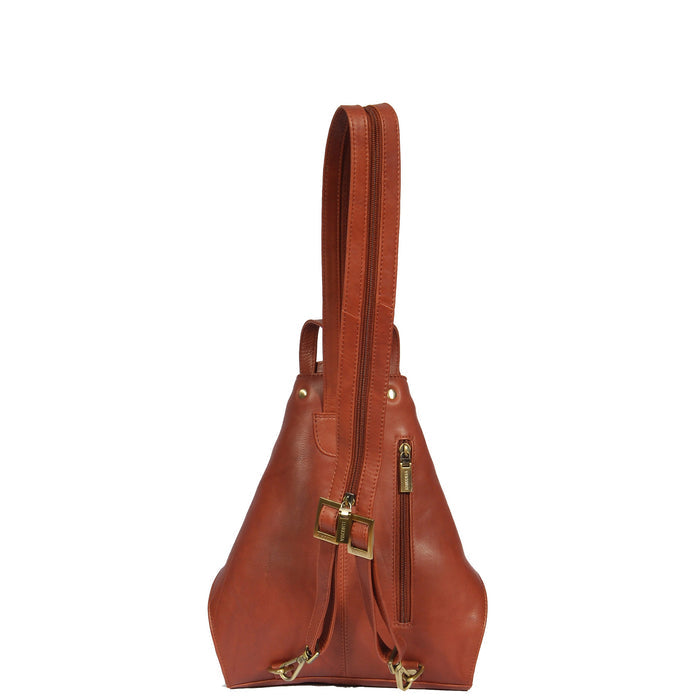 DR381 Small Travel Leather Backpack Brown 3
