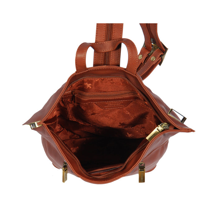 DR381 Small Travel Leather Backpack Brown 4