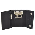 DR409 Trifold Leather Keys Wallet Black 1